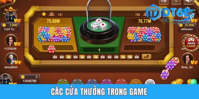 Hướng Dẫn Cách Chơi Xóc Đĩa Online Chi Tiết Tại Nhà Cái DT68 Các cửa thưởng trong game
